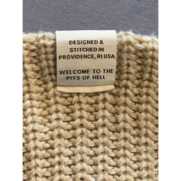 Hungry Ghost Press THICK Ribbed Tan Colored Beanie Knit Ski Hat‎ Cuff - Picture 5 of 10